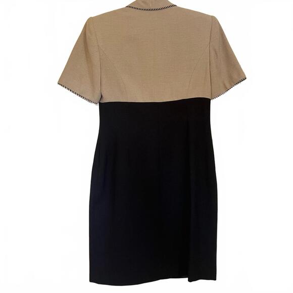 Kasper Two-Tone Black and Tan Dress - Picture 2 of 2